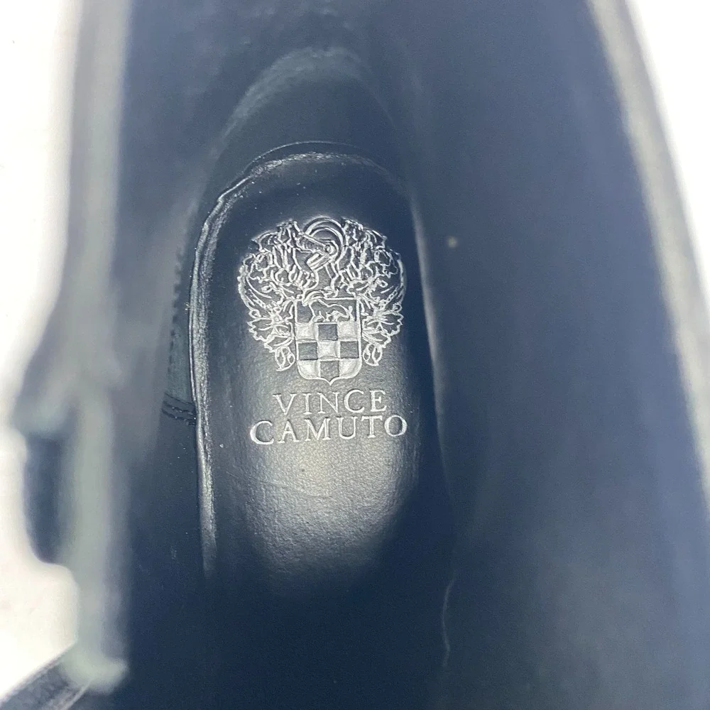 Vince Camuto VP-Peamer Womend Size 10‎ M Black Leather Bootie Strap Detail Zip